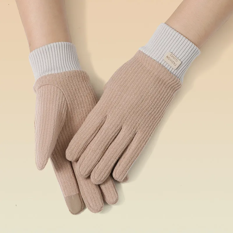 Shizhu Knitted Fabric Knit Gloves Women's-10