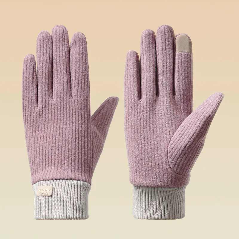 Shizhu Knitted Fabric Knit Gloves Women's-6