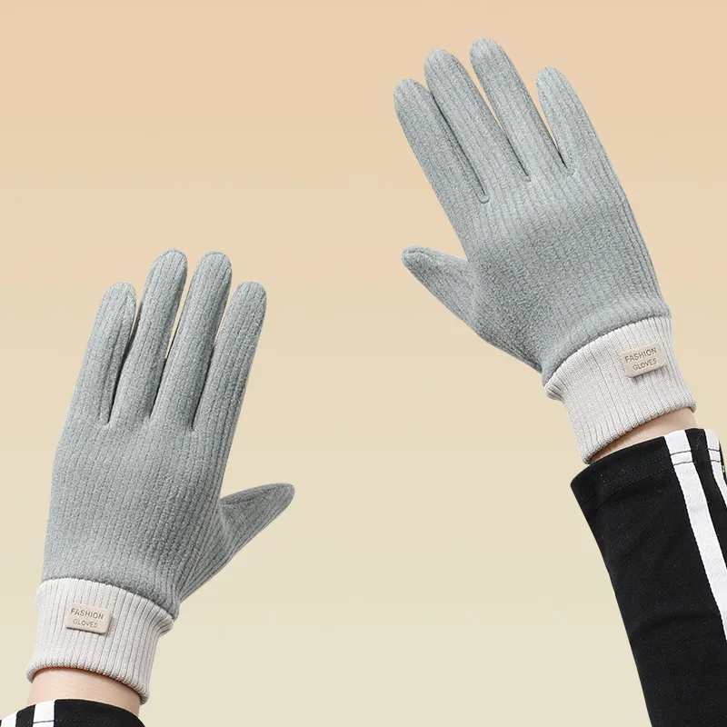 Shizhu Knitted Fabric Knit Gloves Women's-3