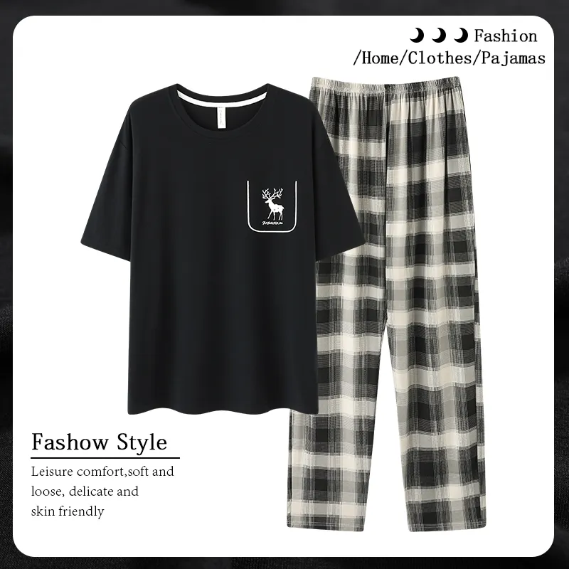 Mulong Family Pajama Set Men's Black-2