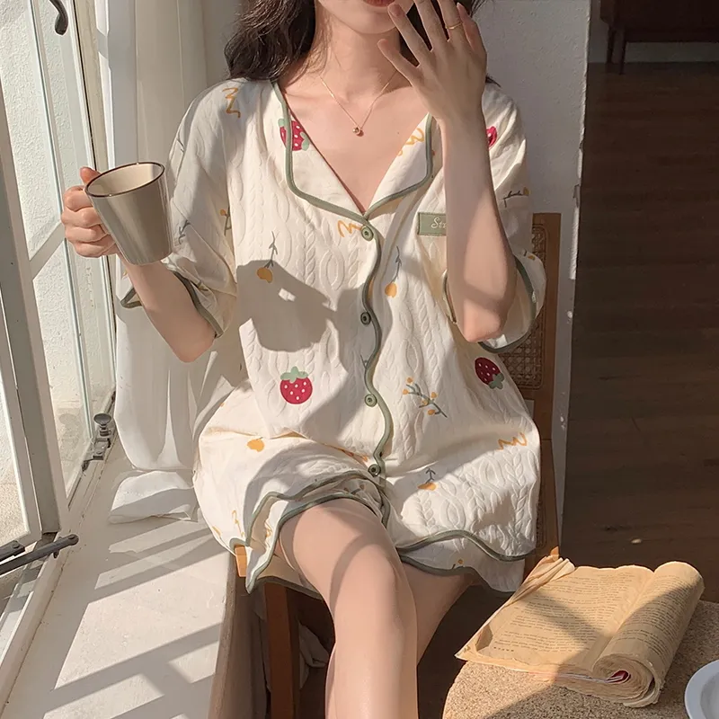 Mulong Family Pajama Set Women's Apricot-5