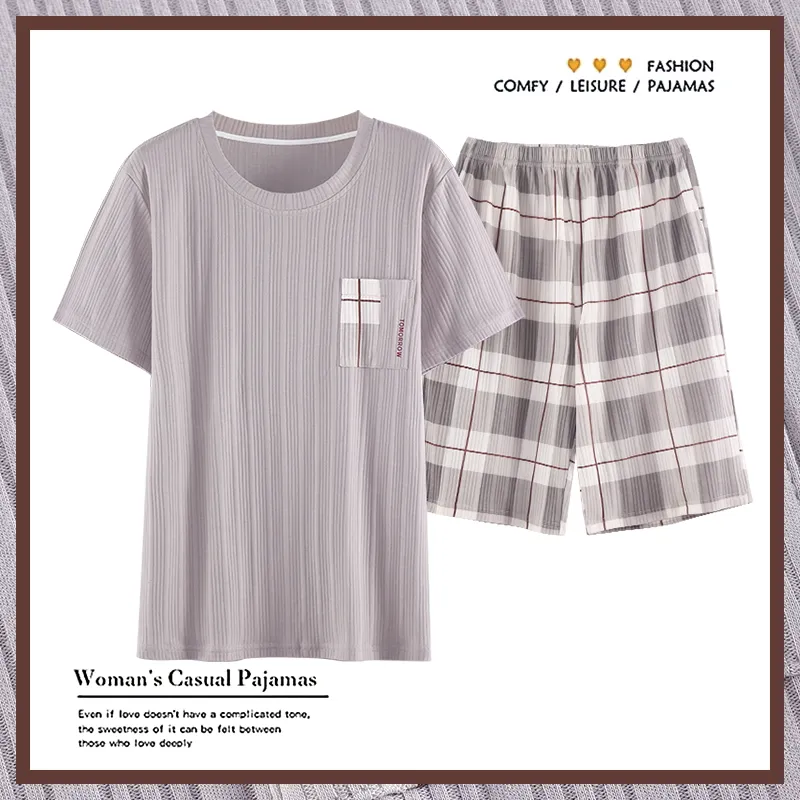 Mulong Family Pajama Set Men's Light Gray-1