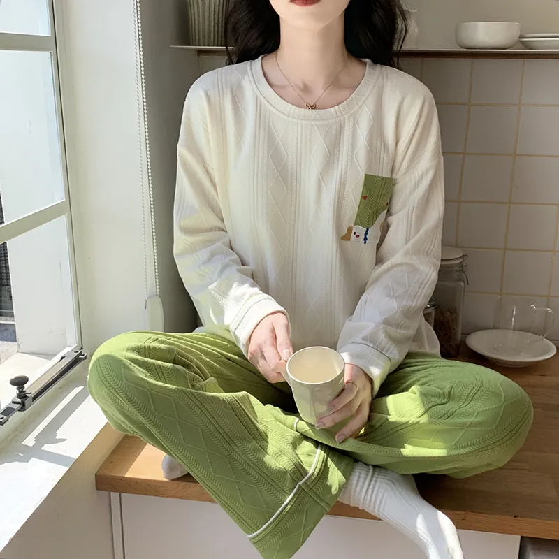 Mulong Family Pajama Set Women's Apricot-5