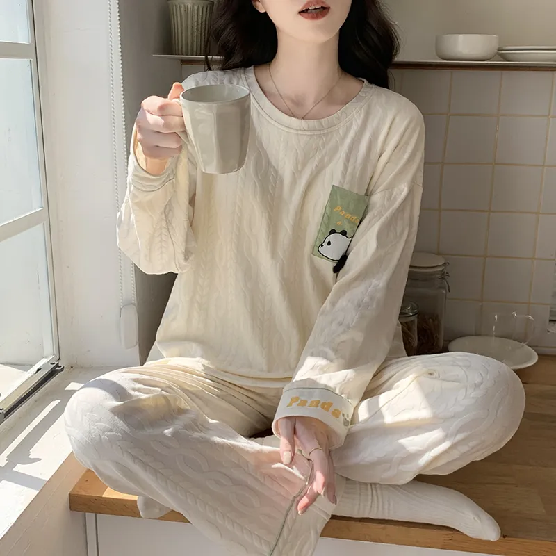 Mulong Family Pajama Set Women's Apricot-10