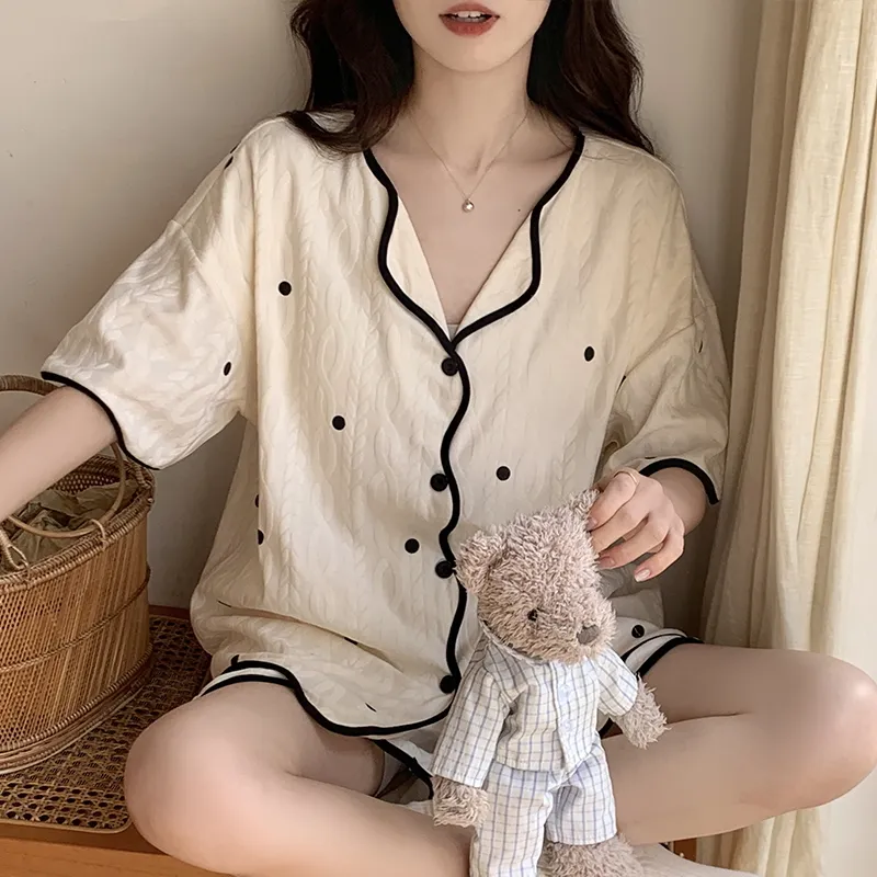 Mulong Family Pajama Set Women's Apricot-5