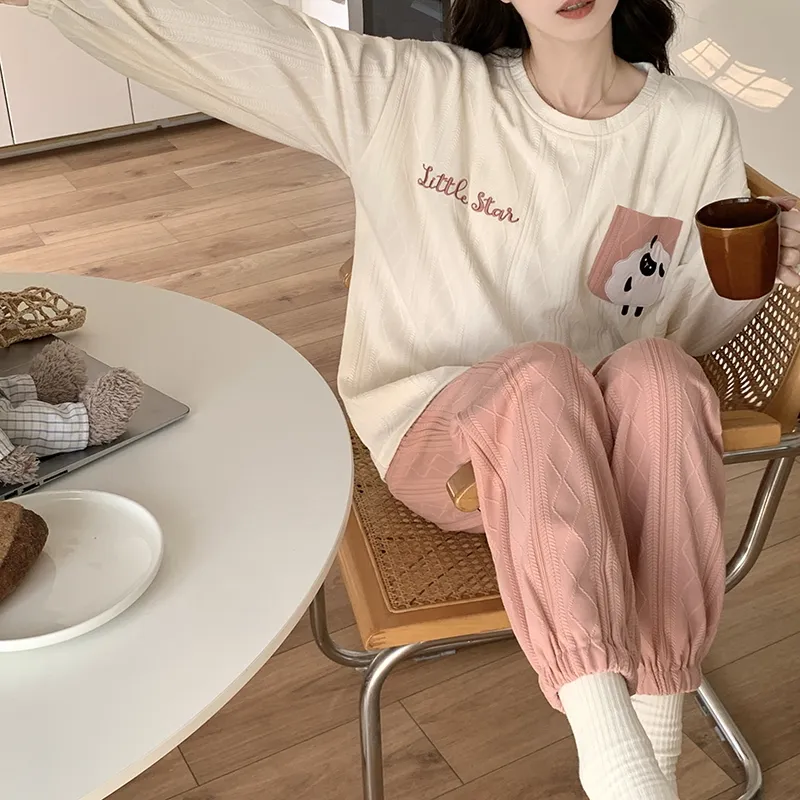 Mulong Family Pajama Set Women's Apricot-3