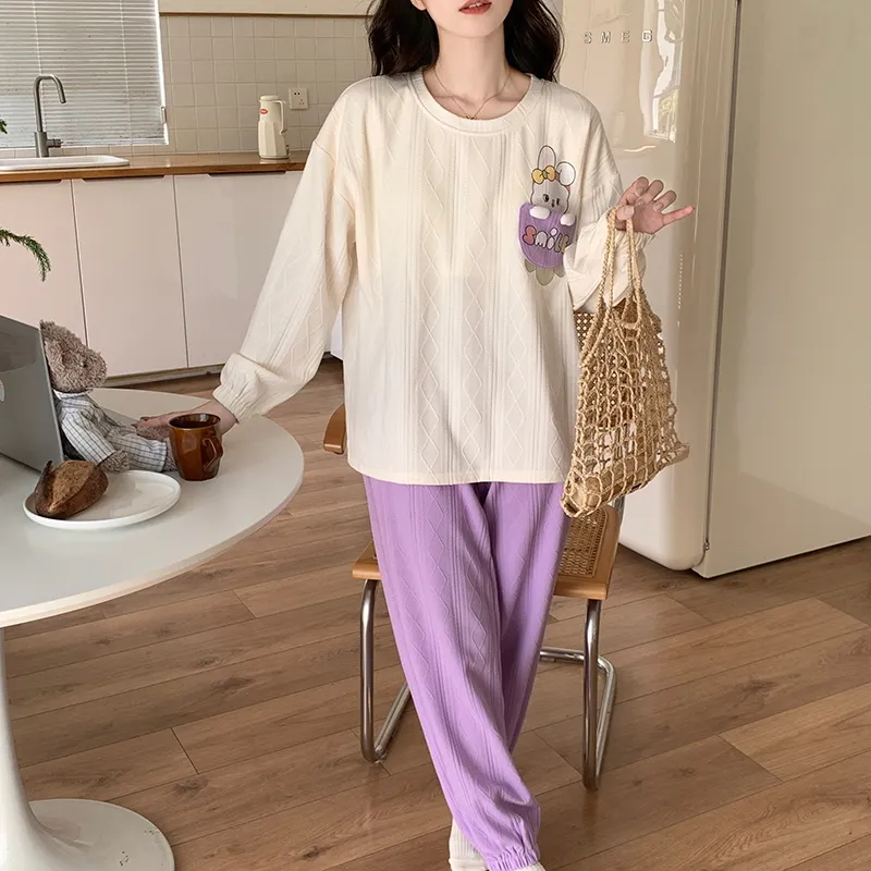 Mulong Family Pajama Set Women's Apricot-11
