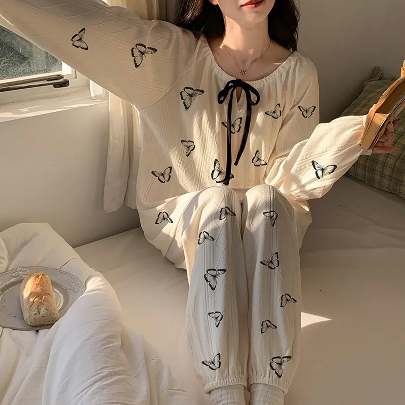 Mulong Family Pajama Set Women's White-11