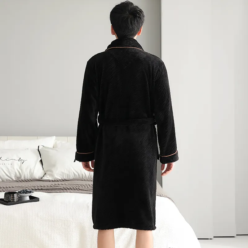 Mulong Family Pajama Robe Men's Black-1