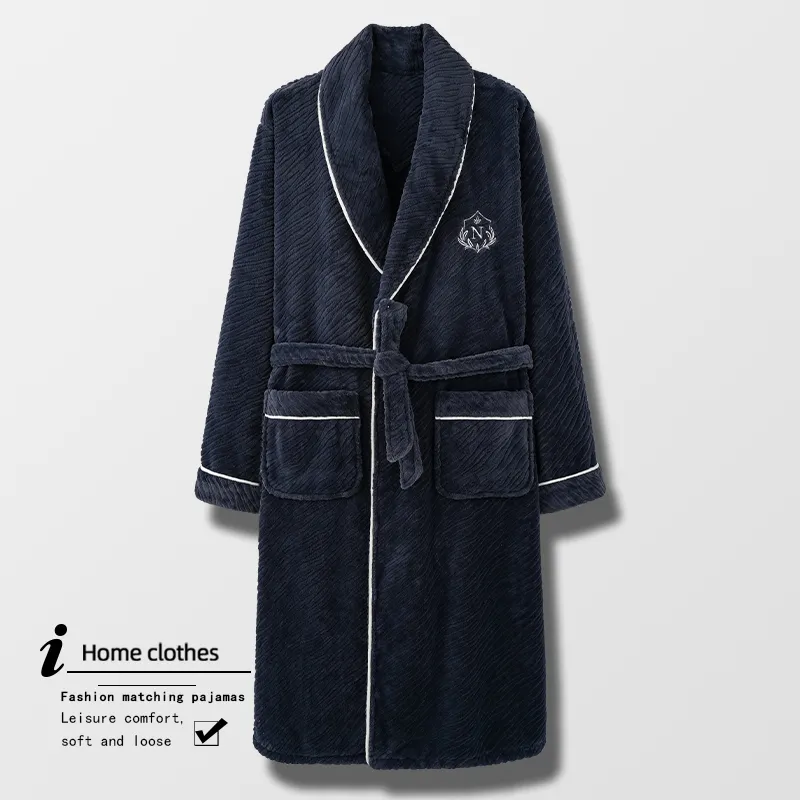 Mulong Family Pajama Robe Men's Blue-2