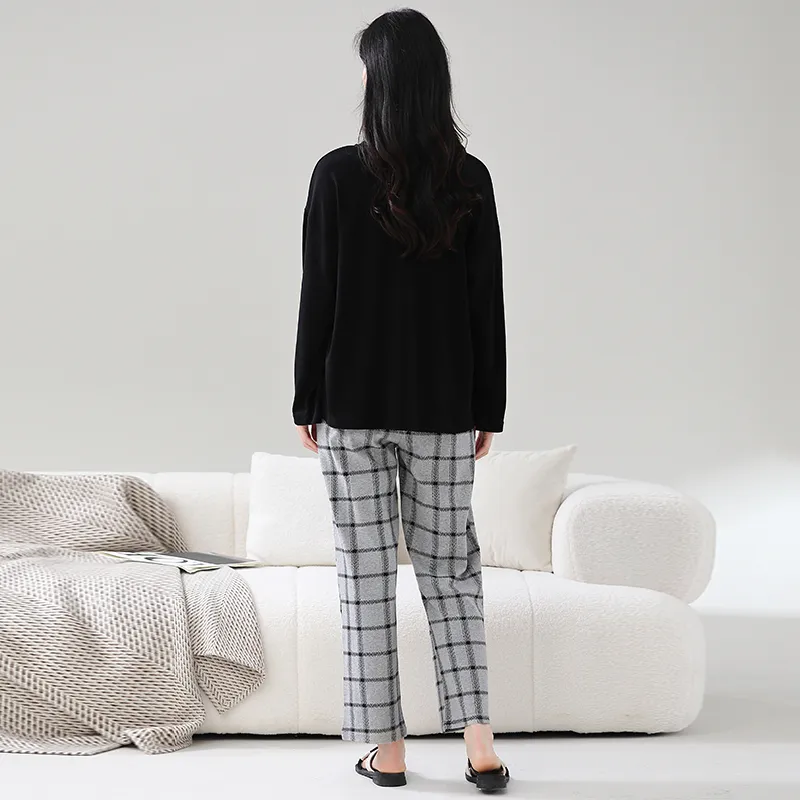 Mulong Family Pajama Set Women's Black-1