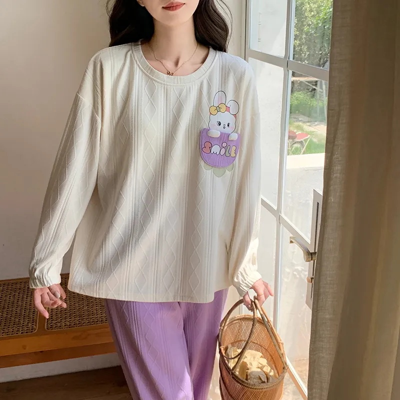 Mulong Family Pajama Set Women's Apricot-4
