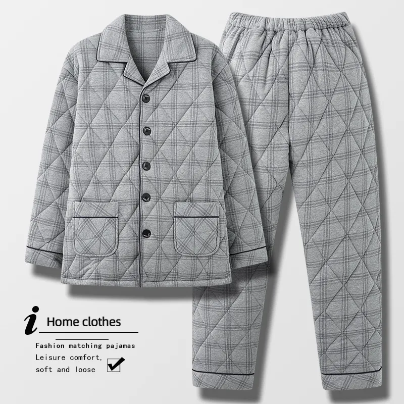 Mulong Family Pajama Set Men's Light Gray-2