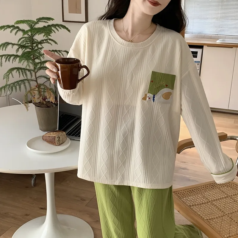 Mulong Family Pajama Set Women's Apricot-2