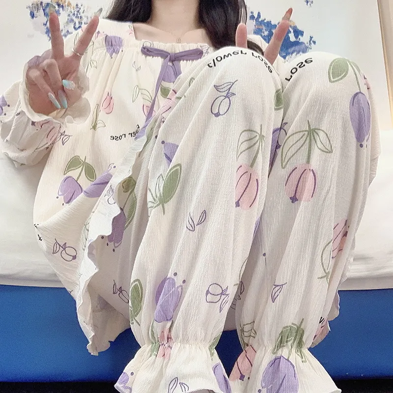 Mulong Family Pajama Set Women's Apricot-4