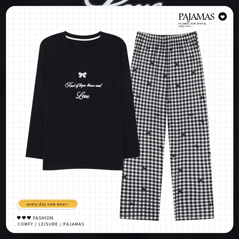 Mulong Family Pajama Set Women's Black-3
