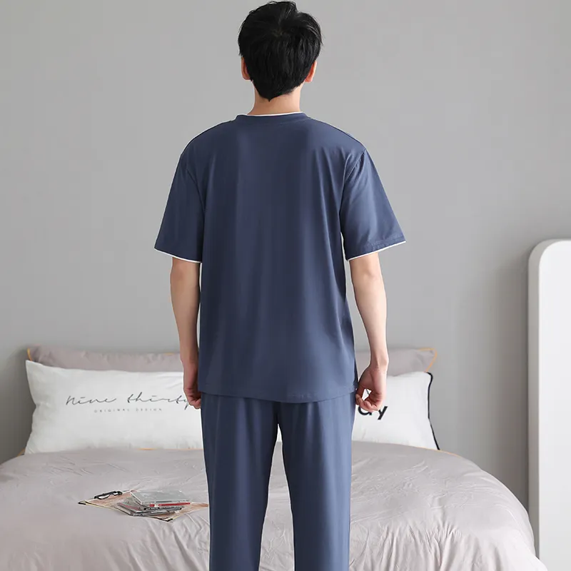 Mulong Family Pajama Set Men's Navy Blue-1
