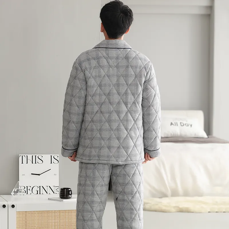 Mulong Family Pajama Set Men's Light Gray-1