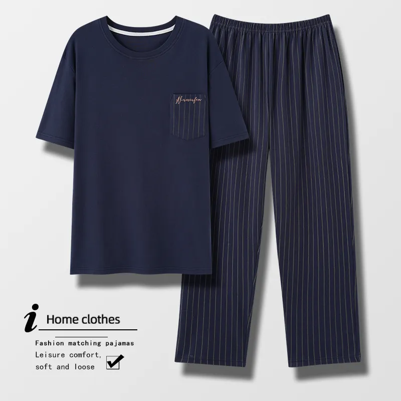 Mulong Family Pajama Set Men's Navy Blue-2