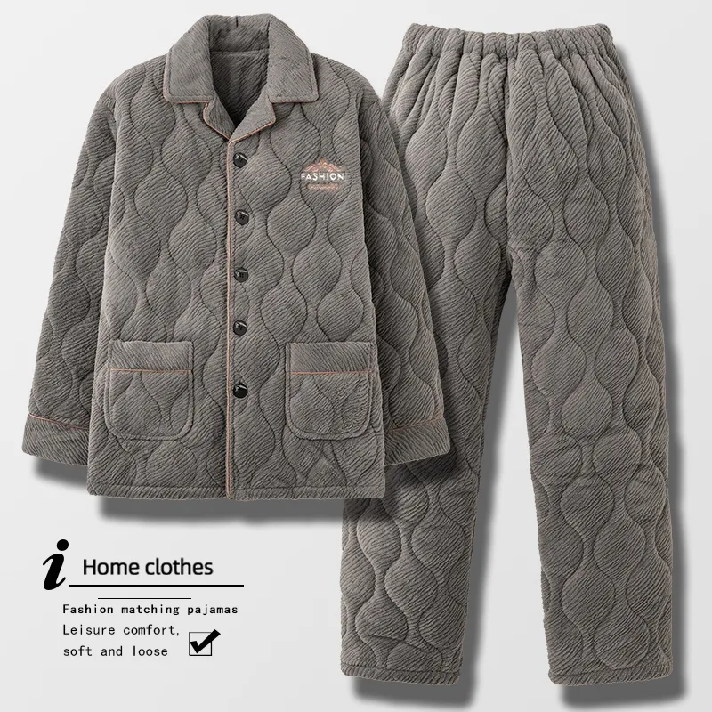 Mulong Family Pajama Set Men's Gray-2