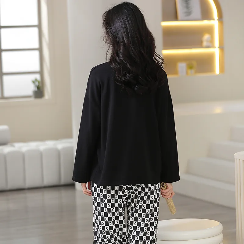 Mulong Family Pajama Set Women's Black-1