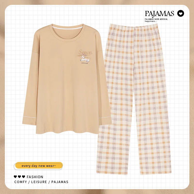 Mulong Family Pajama Set Women's Apricot-2