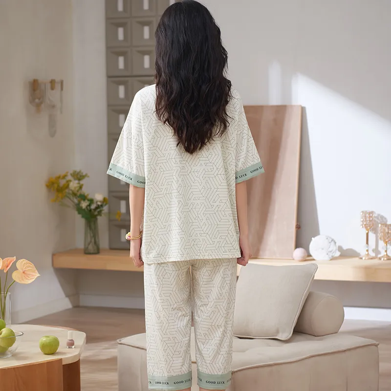 Mulong Family Pajama Set Women's White-2