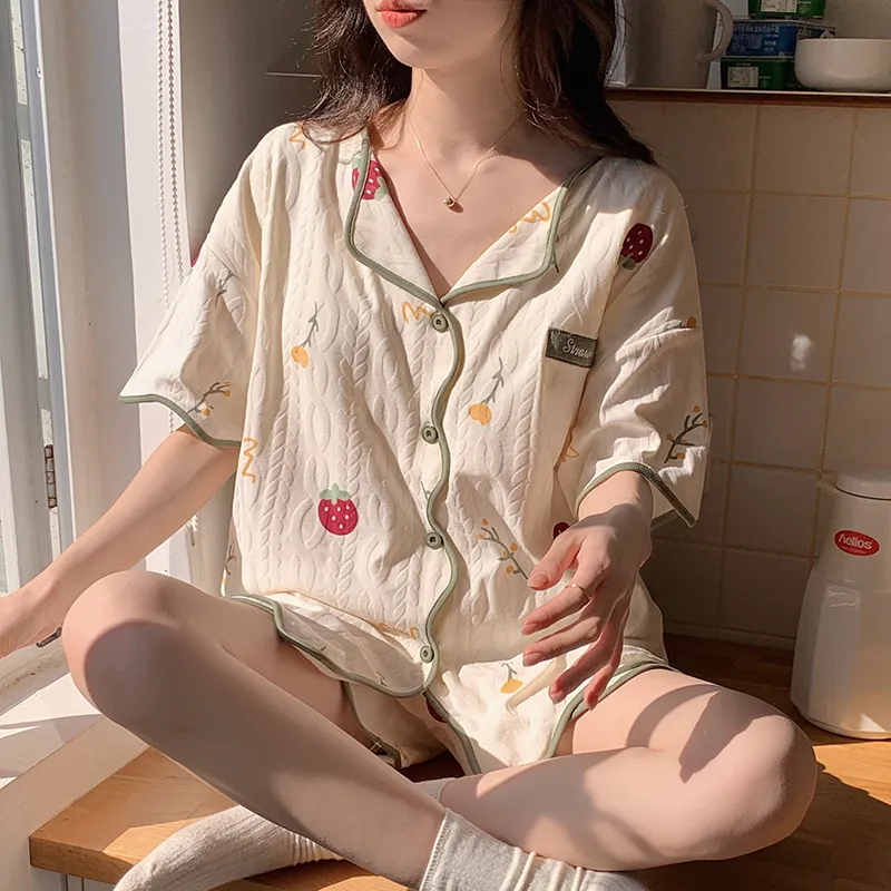 Mulong Family Pajama Set Women's Apricot-4