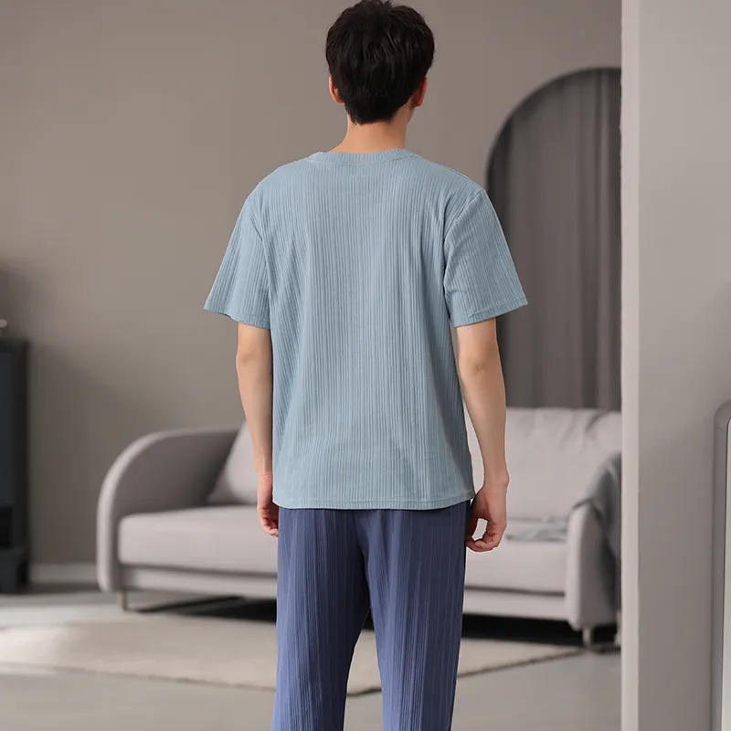 Mulong Family Pajama Set Men's Sky Blue-1