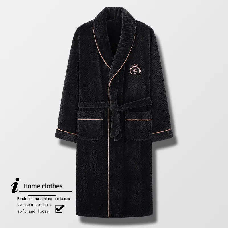 Mulong Family Pajama Robe Men's Black-3