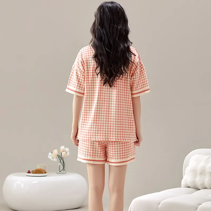 Mulong Family Pajama Set Women's Orange Red-1