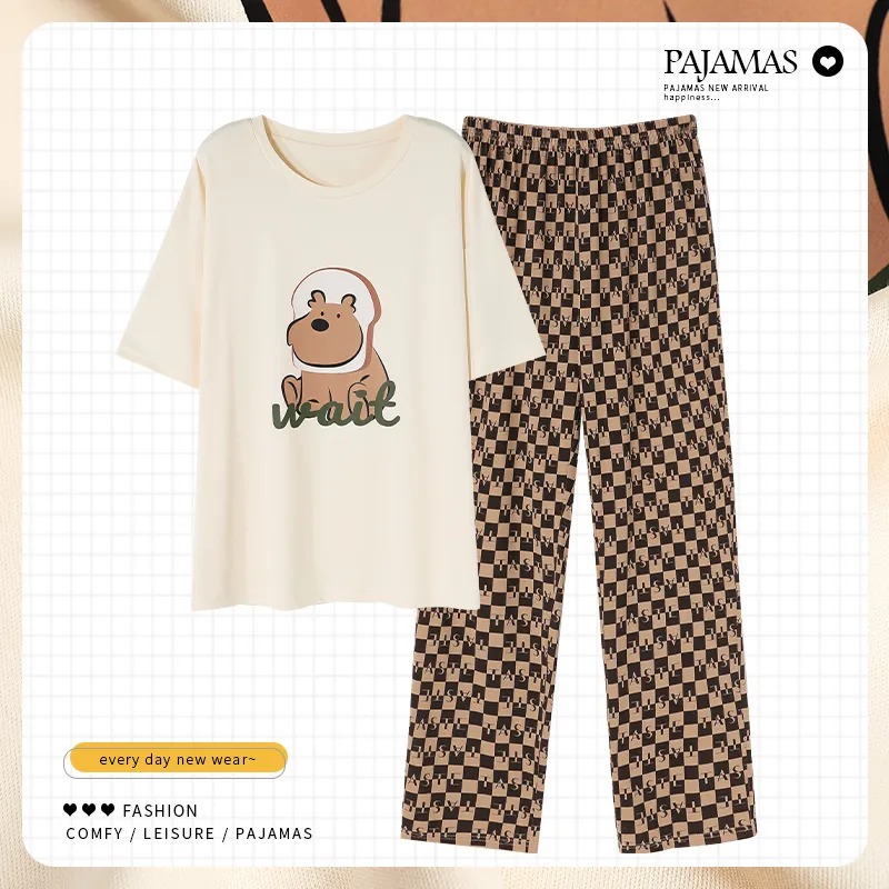 Mulong Family Pajama Set Women's Apricot-1