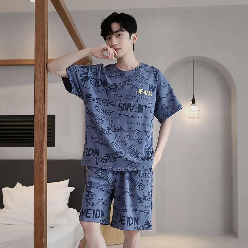Mulong Family Pajama Set Men's Navy Blue-1