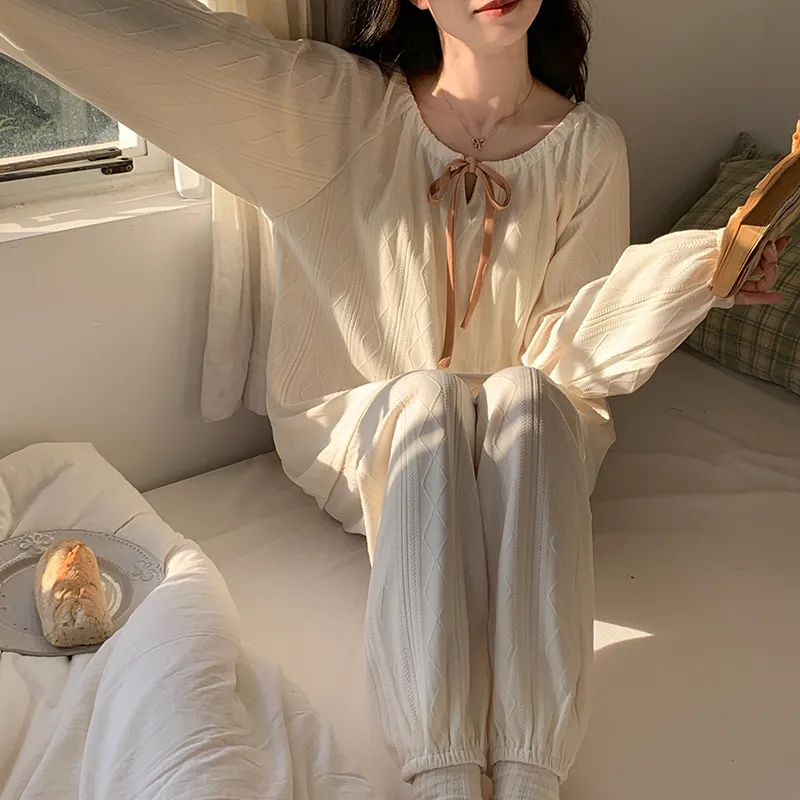 Mulong Family Pajama Set Women's White-9