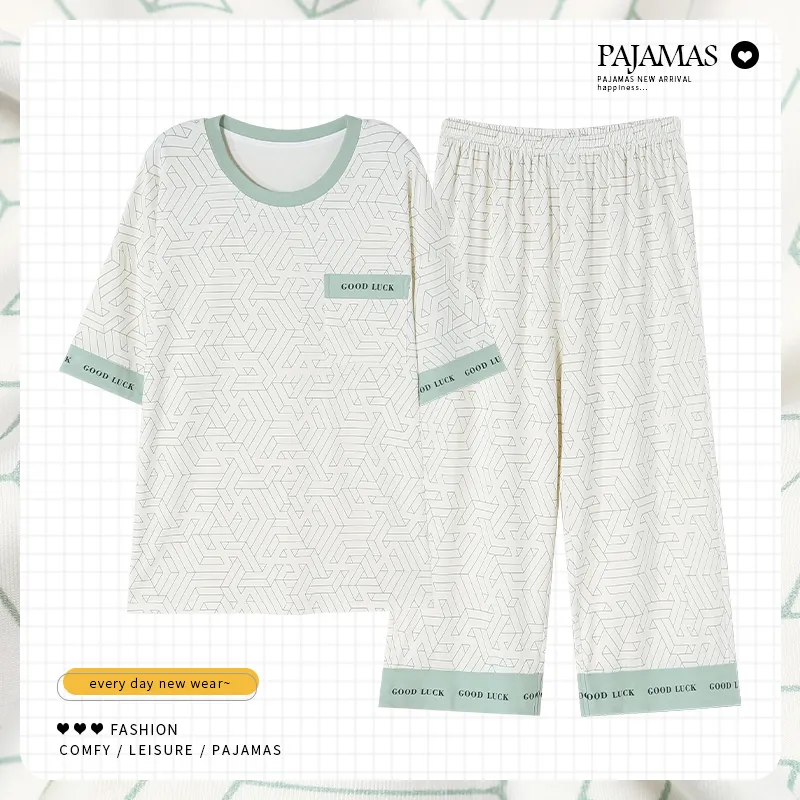 Mulong Family Pajama Set Women's White-1