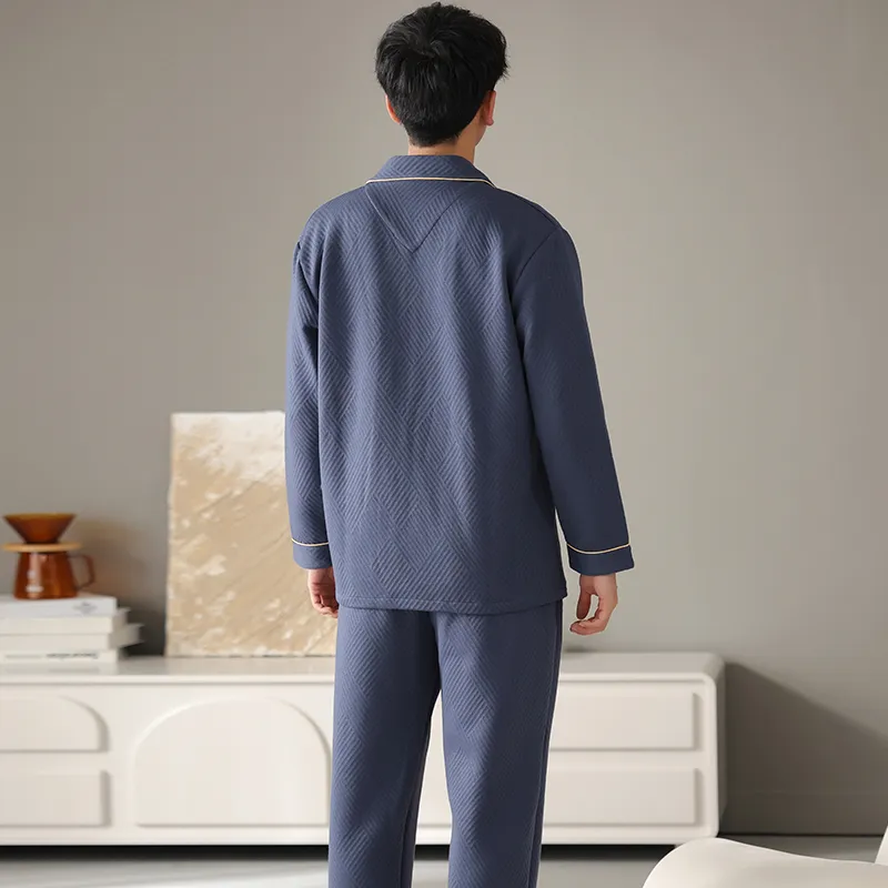 Mulong Family Pajama Set Men's Navy Blue-1