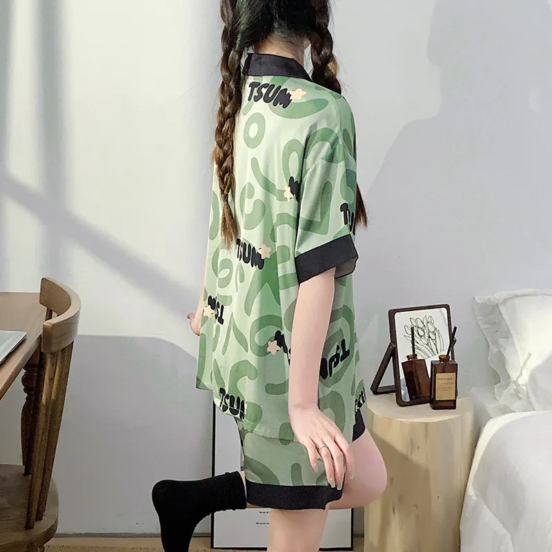 Mulong Family Pajama Set Women's Light Green-5