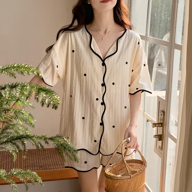 Mulong Family Pajama Set Women's Apricot-4