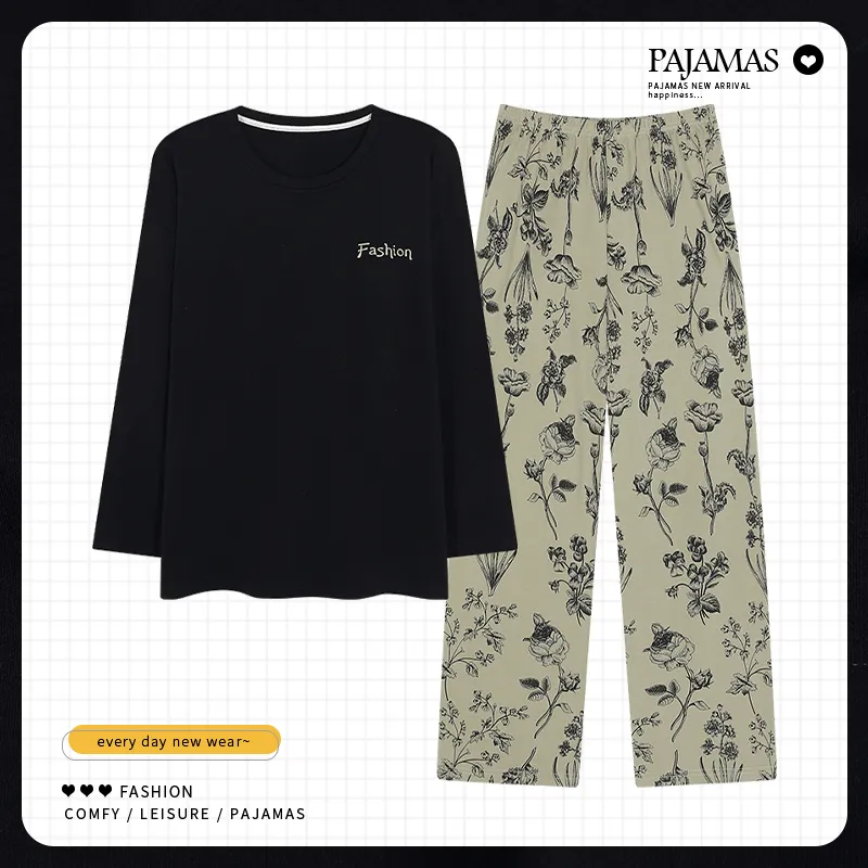 Mulong Family Pajama Set Women's Black-1