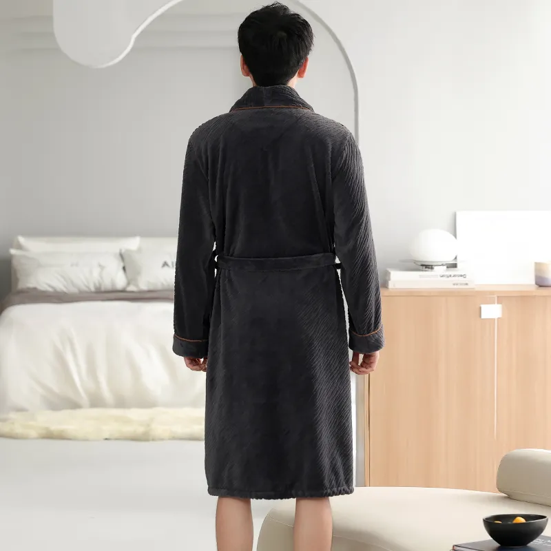 Mulong Family Pajama Robe Men's Dark Gray-1