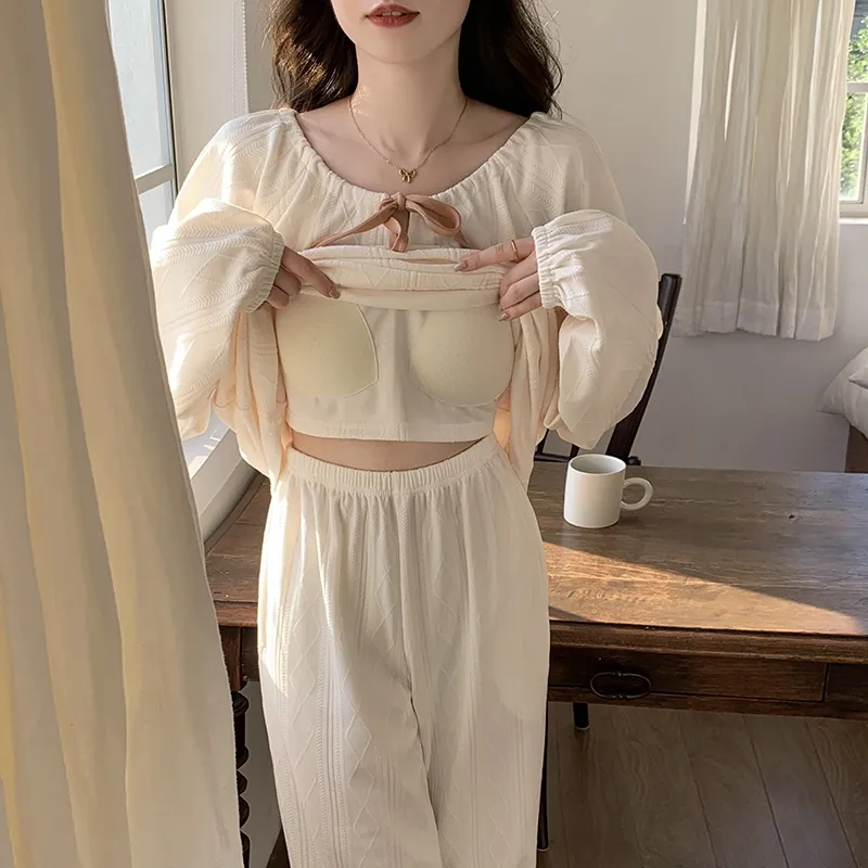 Mulong Family Pajama Set Women's White-2