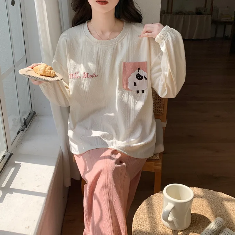 Mulong Family Pajama Set Women's Apricot-5