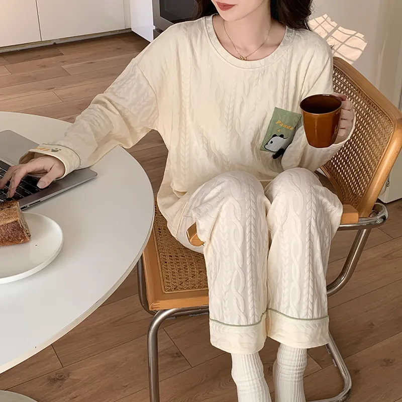 Mulong Family Pajama Set Women's Apricot-8