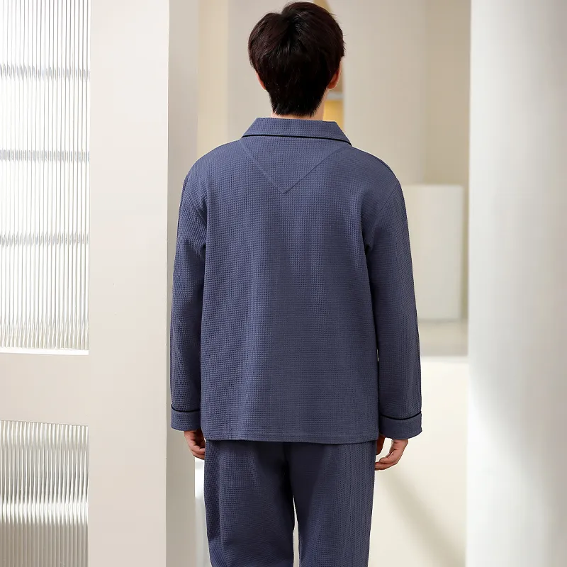 Mulong Family Pajama Set Men's Navy Blue-1
