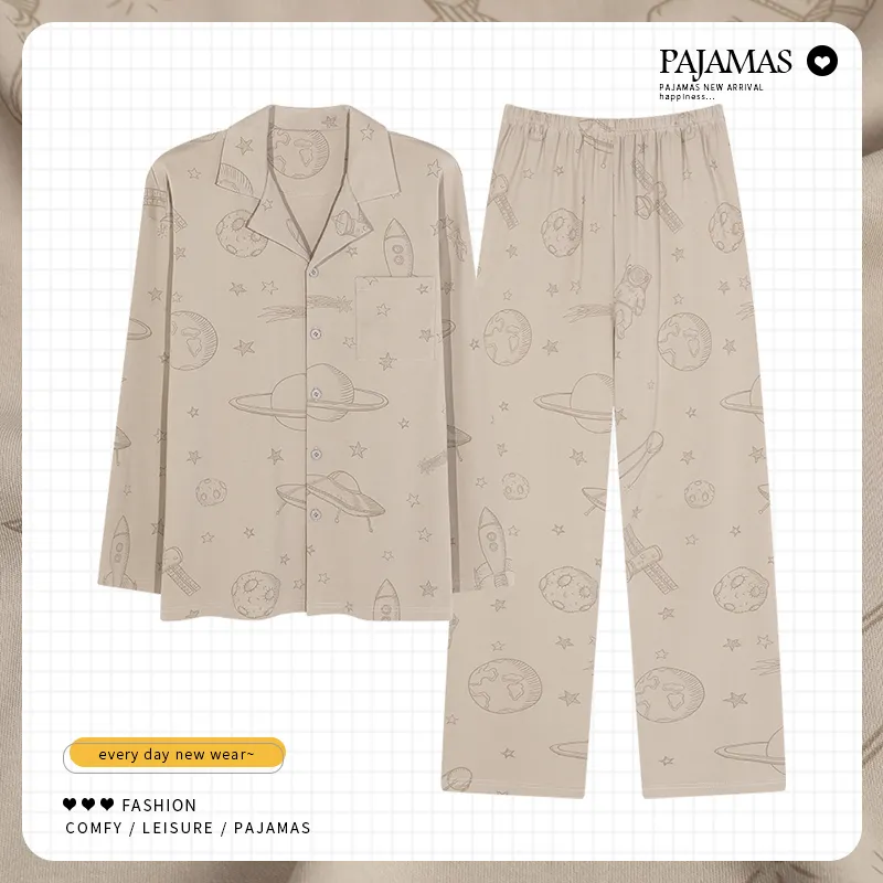 Mulong Family Pajama Set Men's Khaki-1