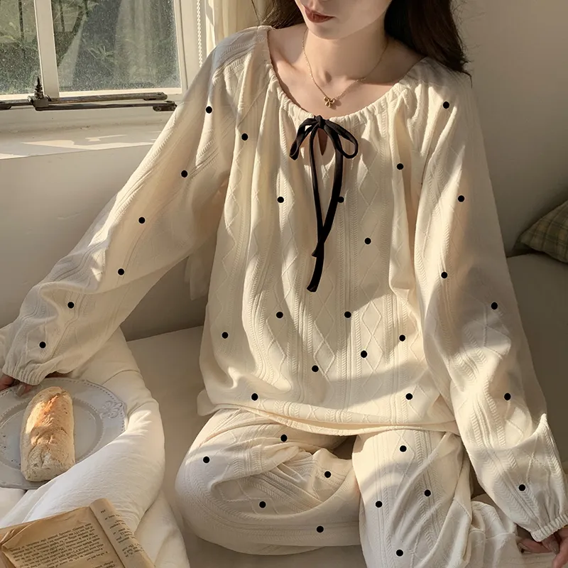 Mulong Family Pajama Set Women's White-10