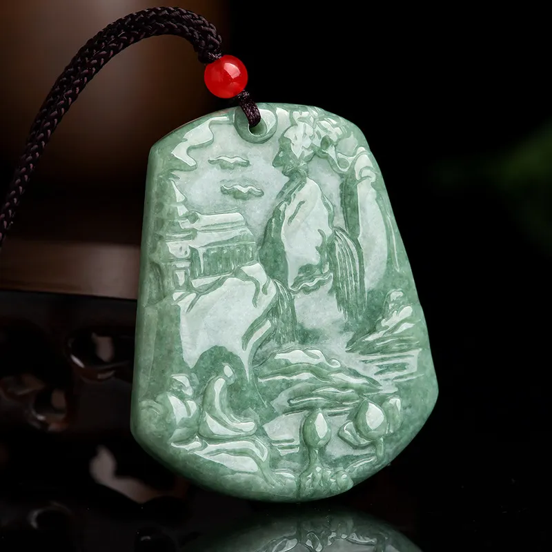 HUISHI Glutinous Jade Jadeite Necklaces Unisex-2