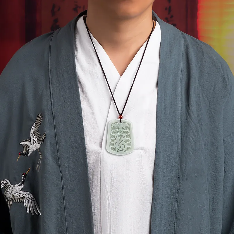 HUISHI Glutinous Jade Jadeite Necklaces Unisex-4