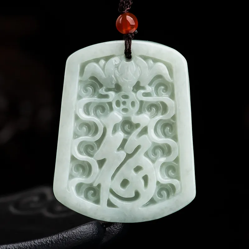 HUISHI Glutinous Jade Jadeite Necklaces Unisex-2