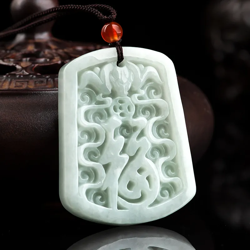 HUISHI Glutinous Jade Jadeite Necklaces Unisex-1